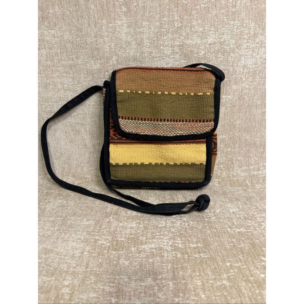 Sun N Sand Women's Handwoven Tribal Colorblock Cotton Crossbody Bag Multicolor